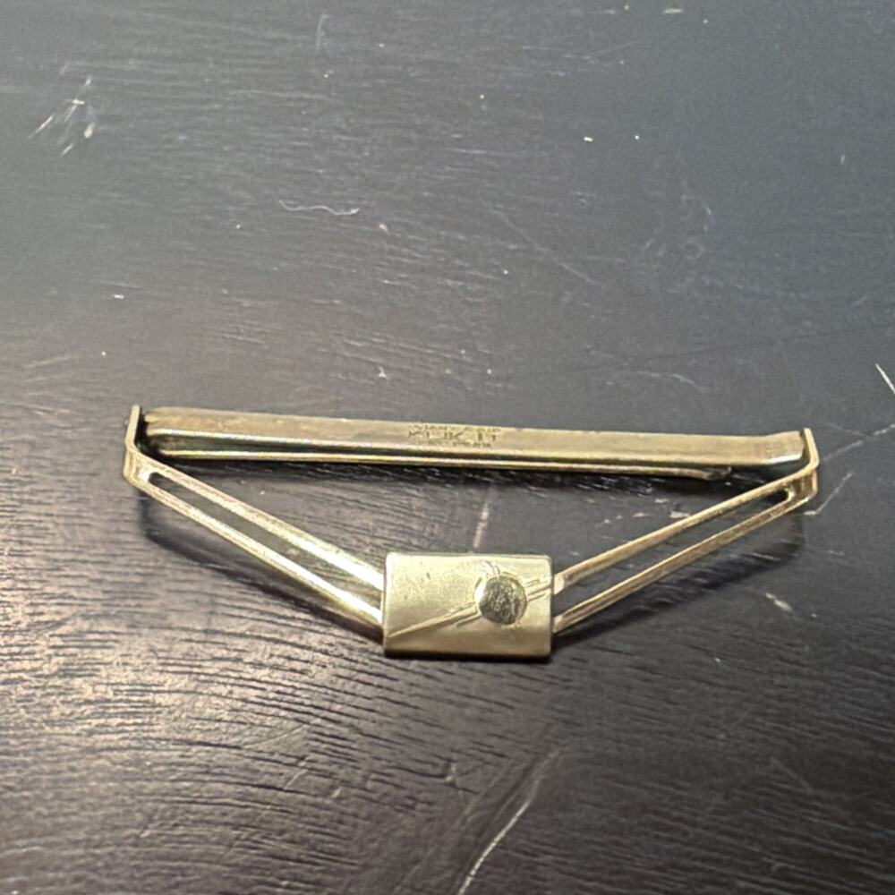 Vintage YSL Metal Collar Bar 1970s Gold Tone Collar Clasp Formal